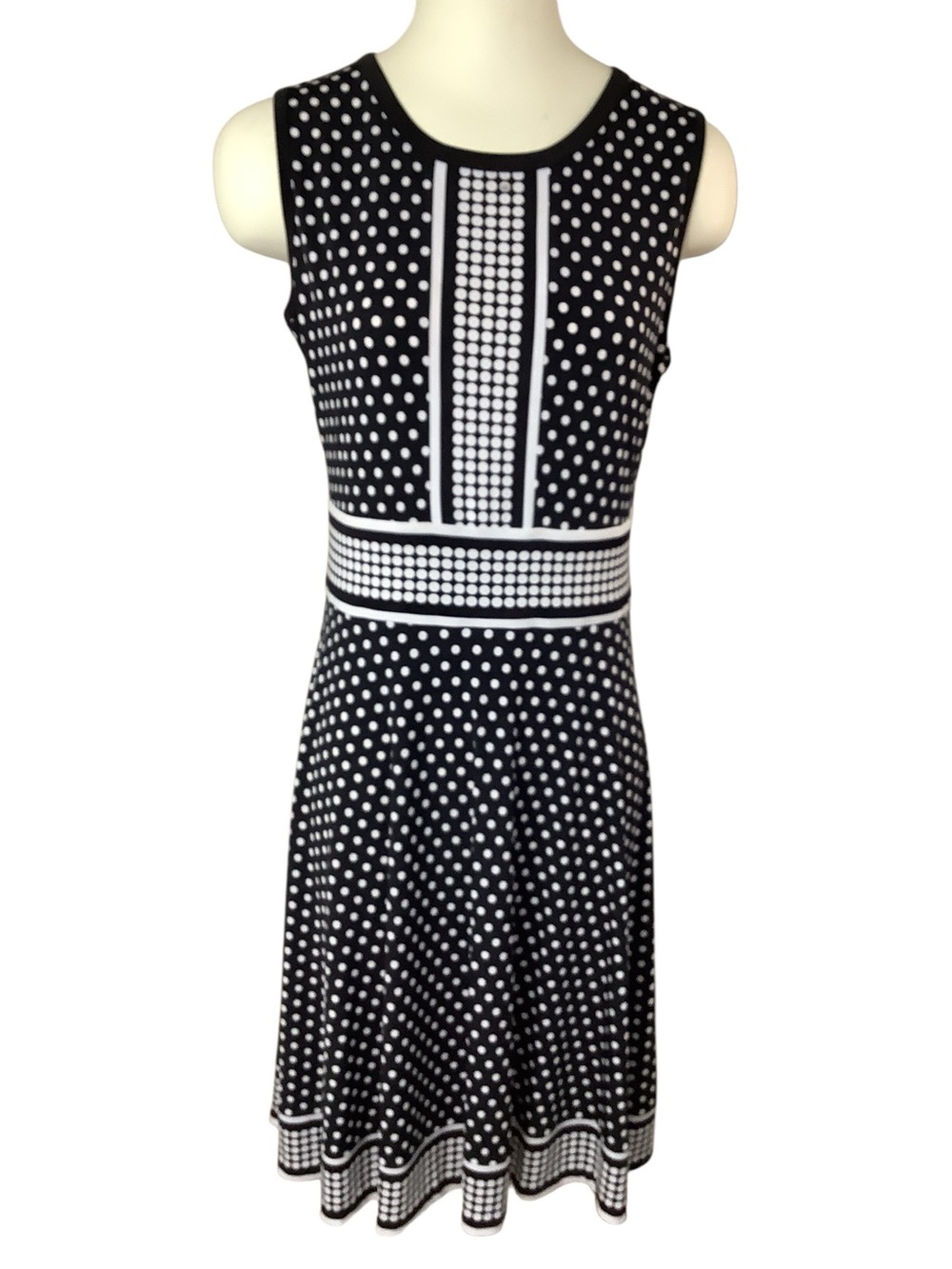Michael Kors Simple Dot Border Sleeveless Dress Size M